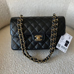 CHANEL Handbag Chanel Black Caviar Quilted Classic Flap Small Gold Hardware -Knockoff
