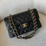 CHANEL Handbag Chanel Black Caviar Quilted Classic Flap Small Gold Hardware -Knockoff
