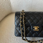 CHANEL Handbag Chanel Black Caviar Quilted Classic Flap Small Gold Hardware -Knockoff
