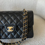 CHANEL Handbag Chanel Black Caviar Quilted Classic Flap Small Gold Hardware -Knockoff
