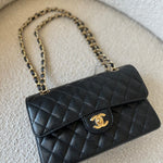 CHANEL Handbag Chanel Black Caviar Quilted Classic Flap Small Gold Hardware -Knockoff
