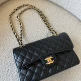 CHANEL Handbag Chanel Black Caviar Quilted Classic Flap Small Gold Hardware -Knockoff
