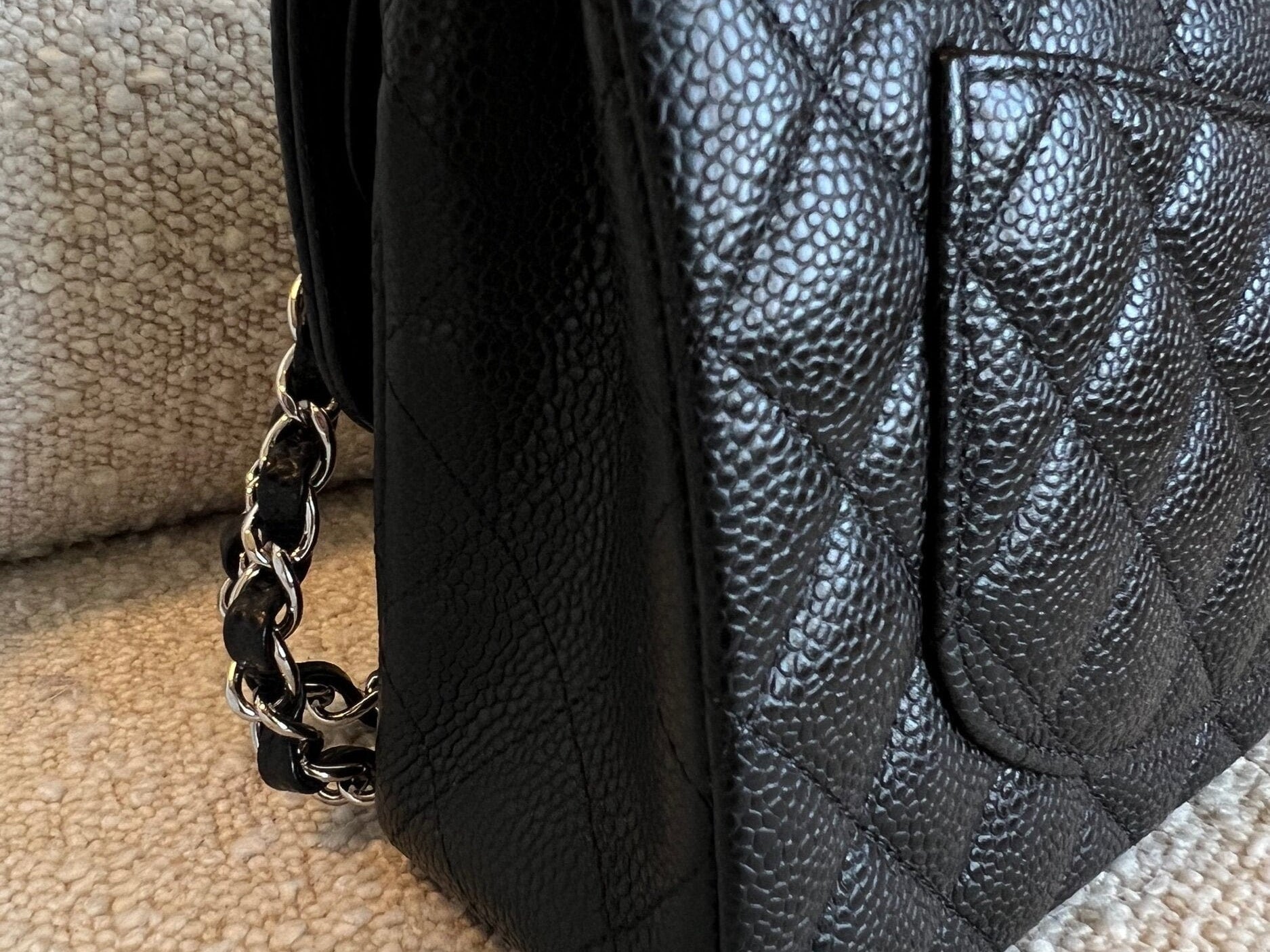 CHANEL Handbag Chanel Black Caviar Quilted Classic Flap Small SHW -Knockoff
