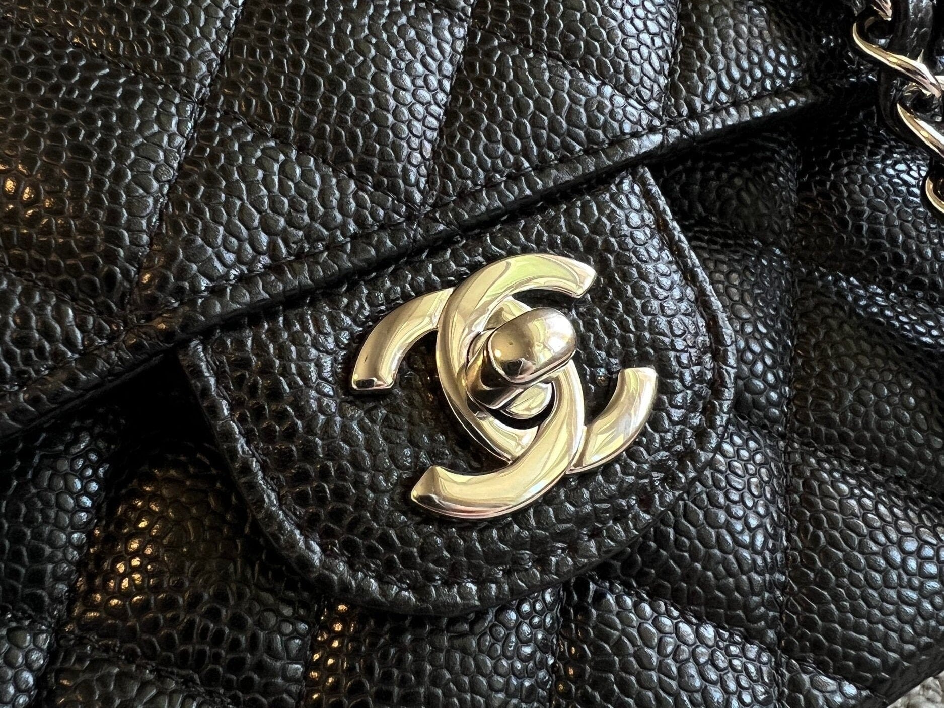 CHANEL Handbag Chanel Black Caviar Quilted Classic Flap Small SHW -Knockoff
