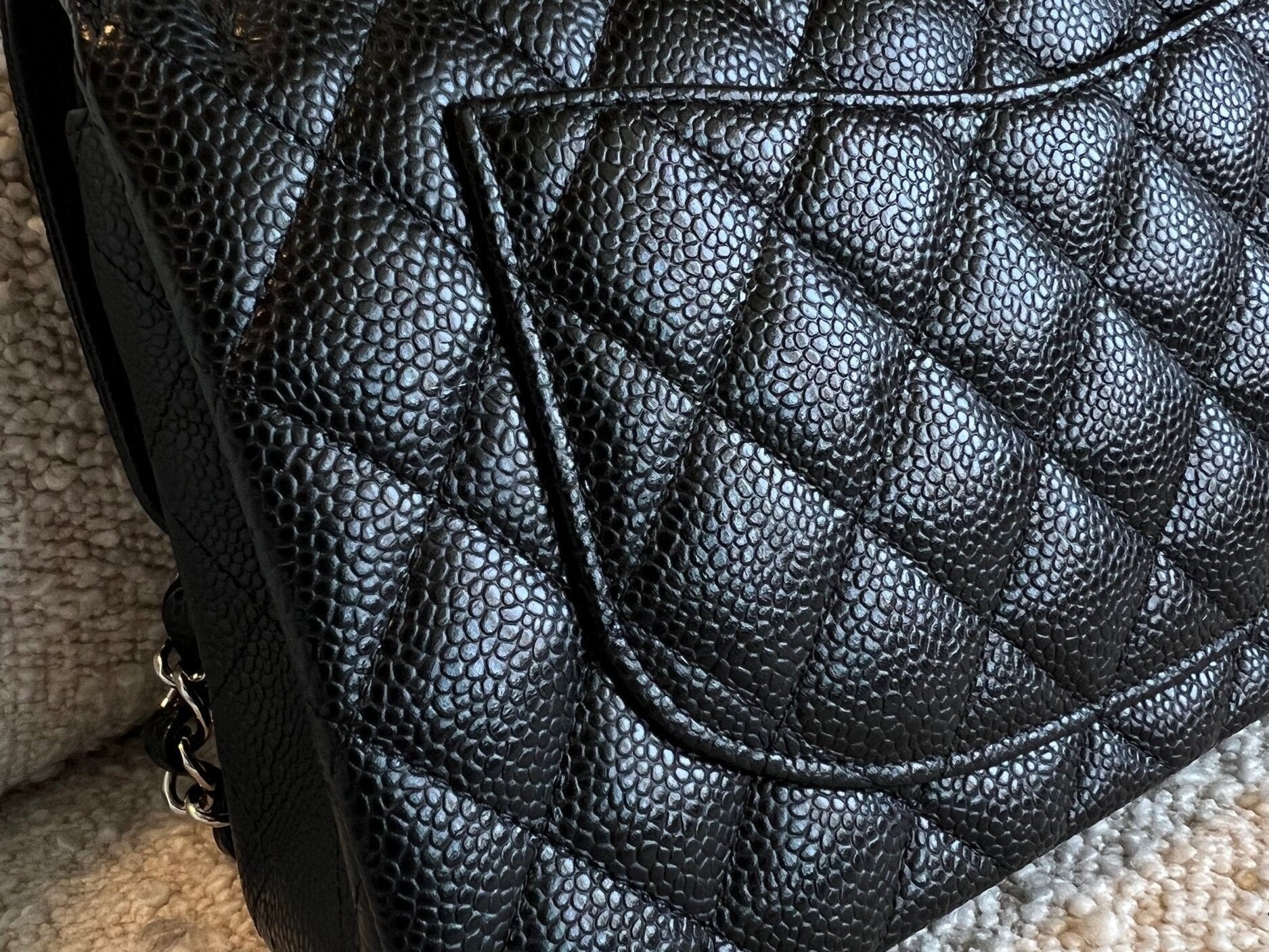 CHANEL Handbag Chanel Black Caviar Quilted Classic Flap Small SHW -Knockoff
