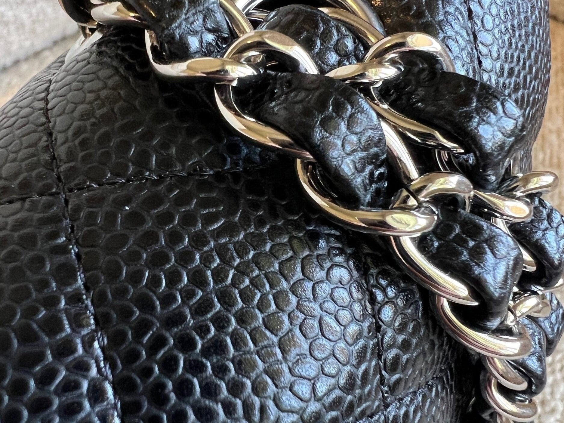 CHANEL Handbag Chanel Black Caviar Quilted Classic Flap Small SHW -Knockoff
