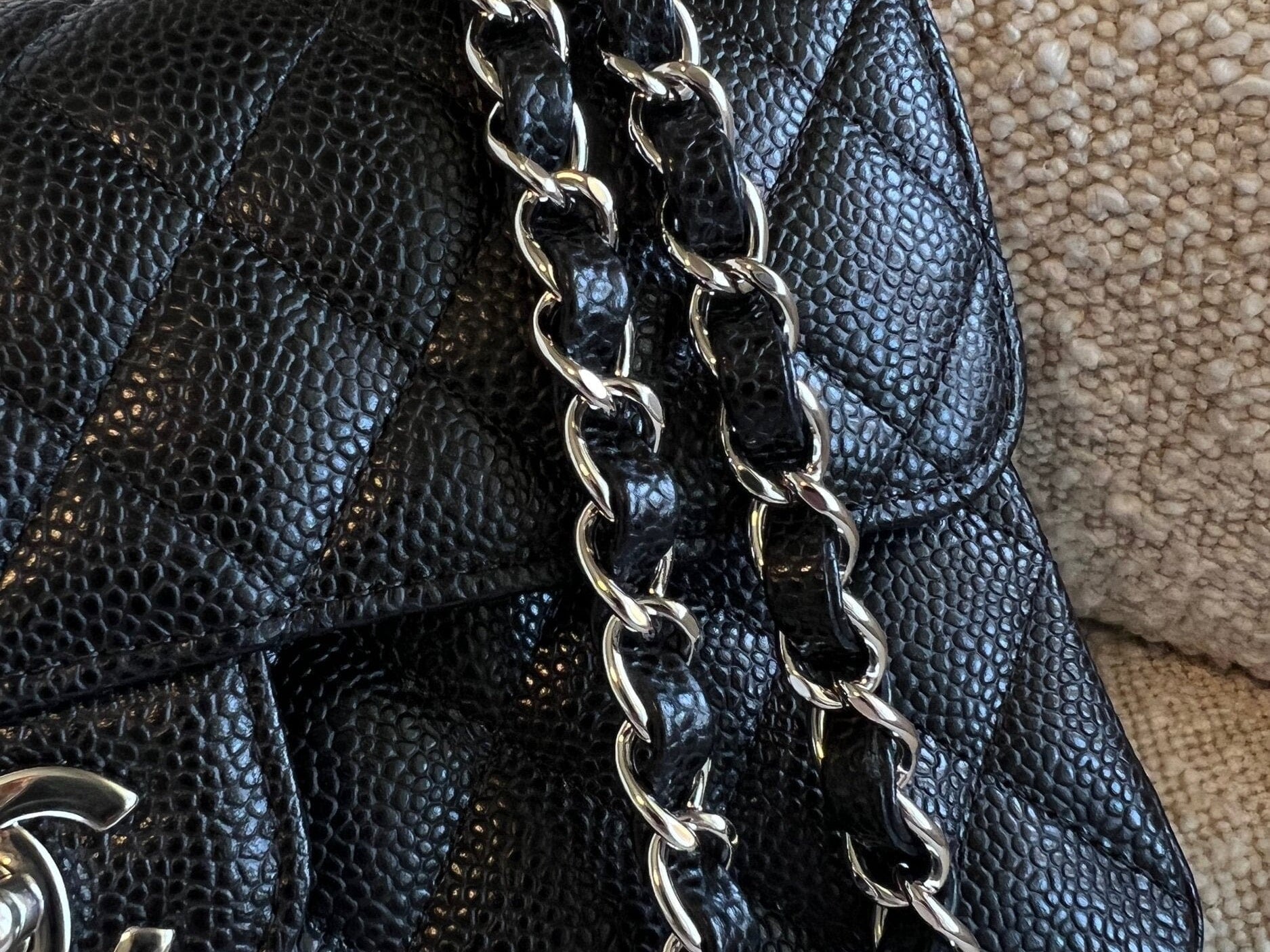 CHANEL Handbag Chanel Black Caviar Quilted Classic Flap Small SHW -Knockoff
