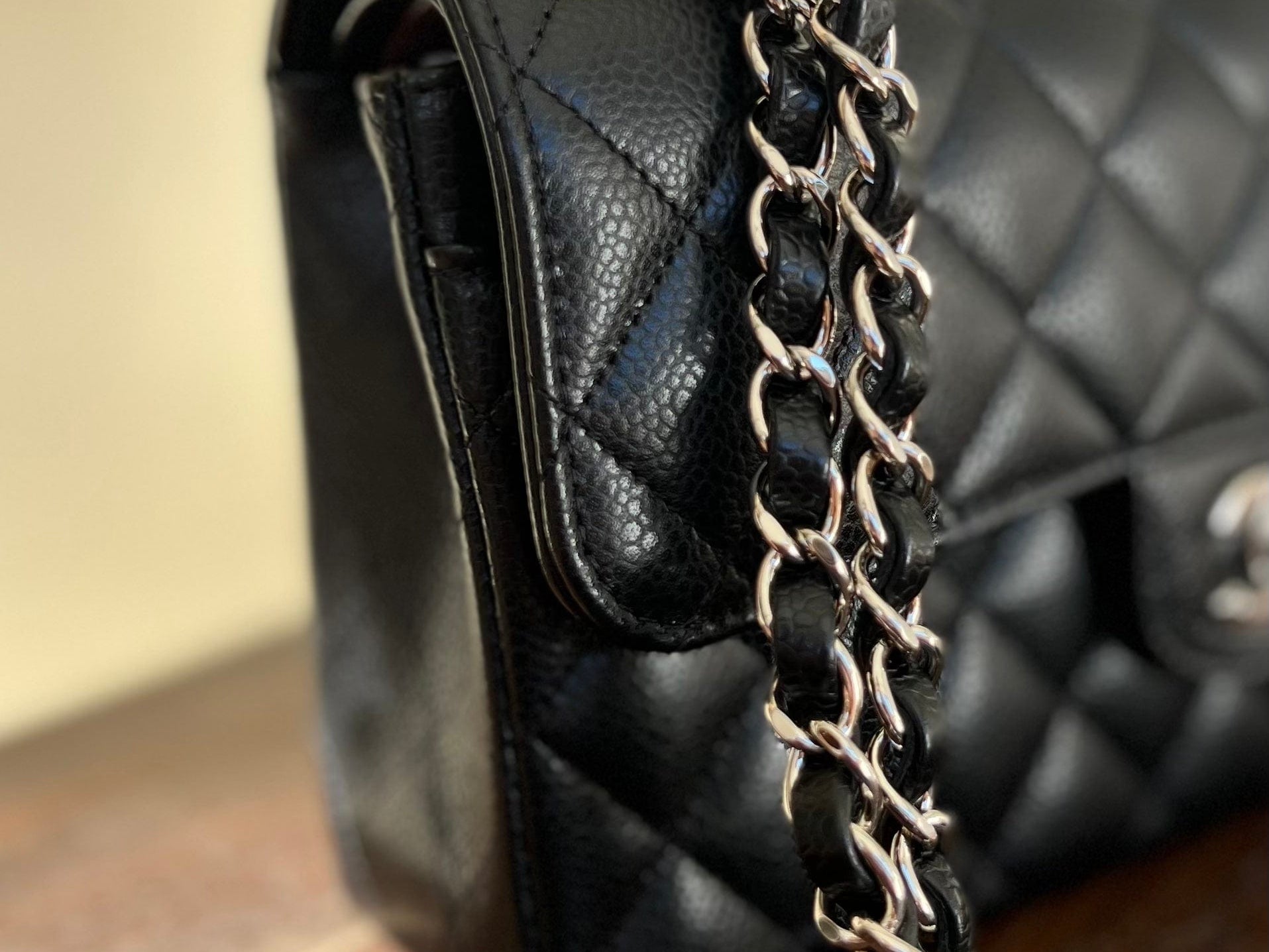 CHANEL Handbag Chanel Black Caviar Quilted Classic Flap Small SHW -Knockoff
