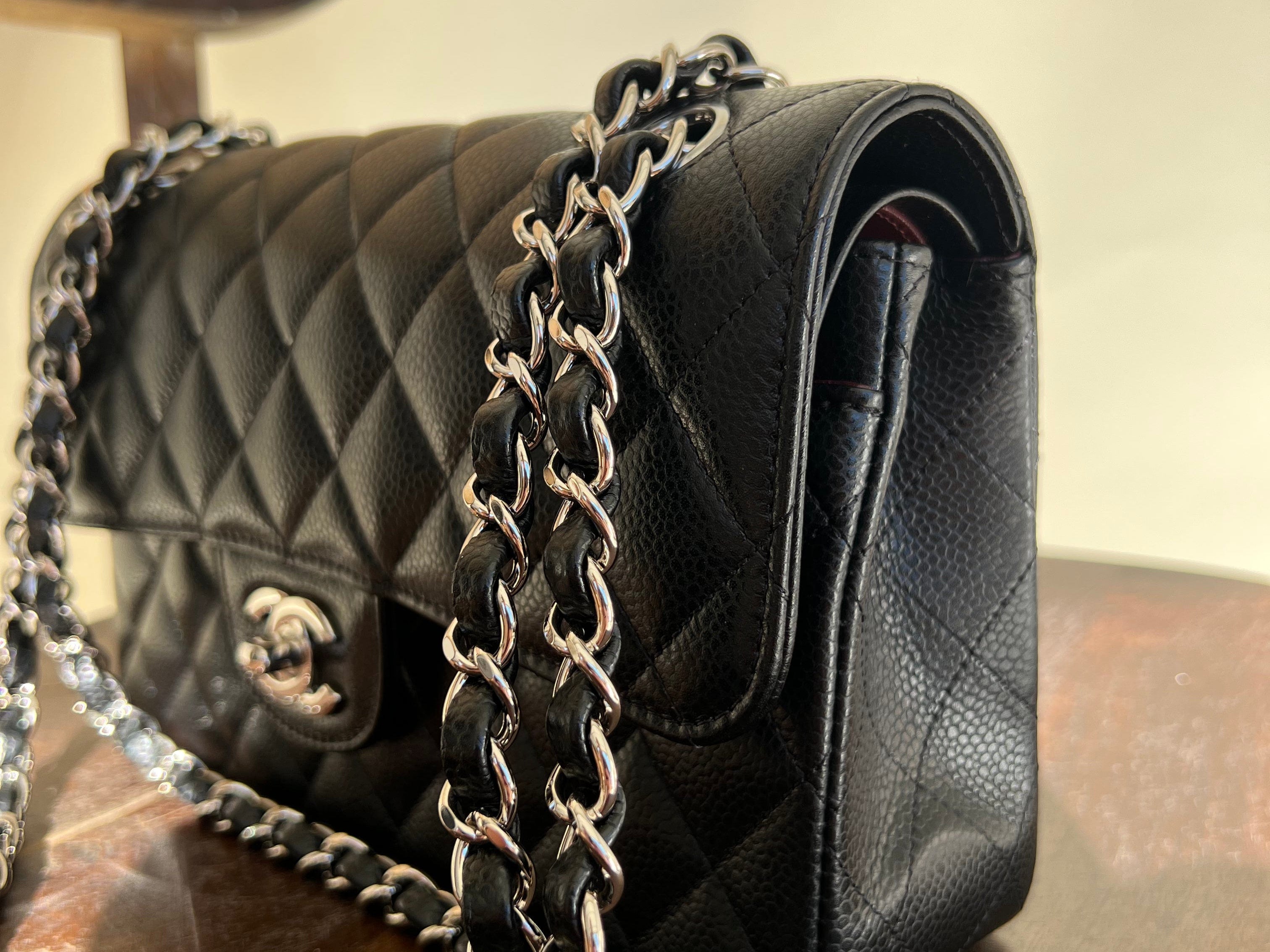 CHANEL Handbag Chanel Black Caviar Quilted Classic Flap Small SHW -Knockoff
