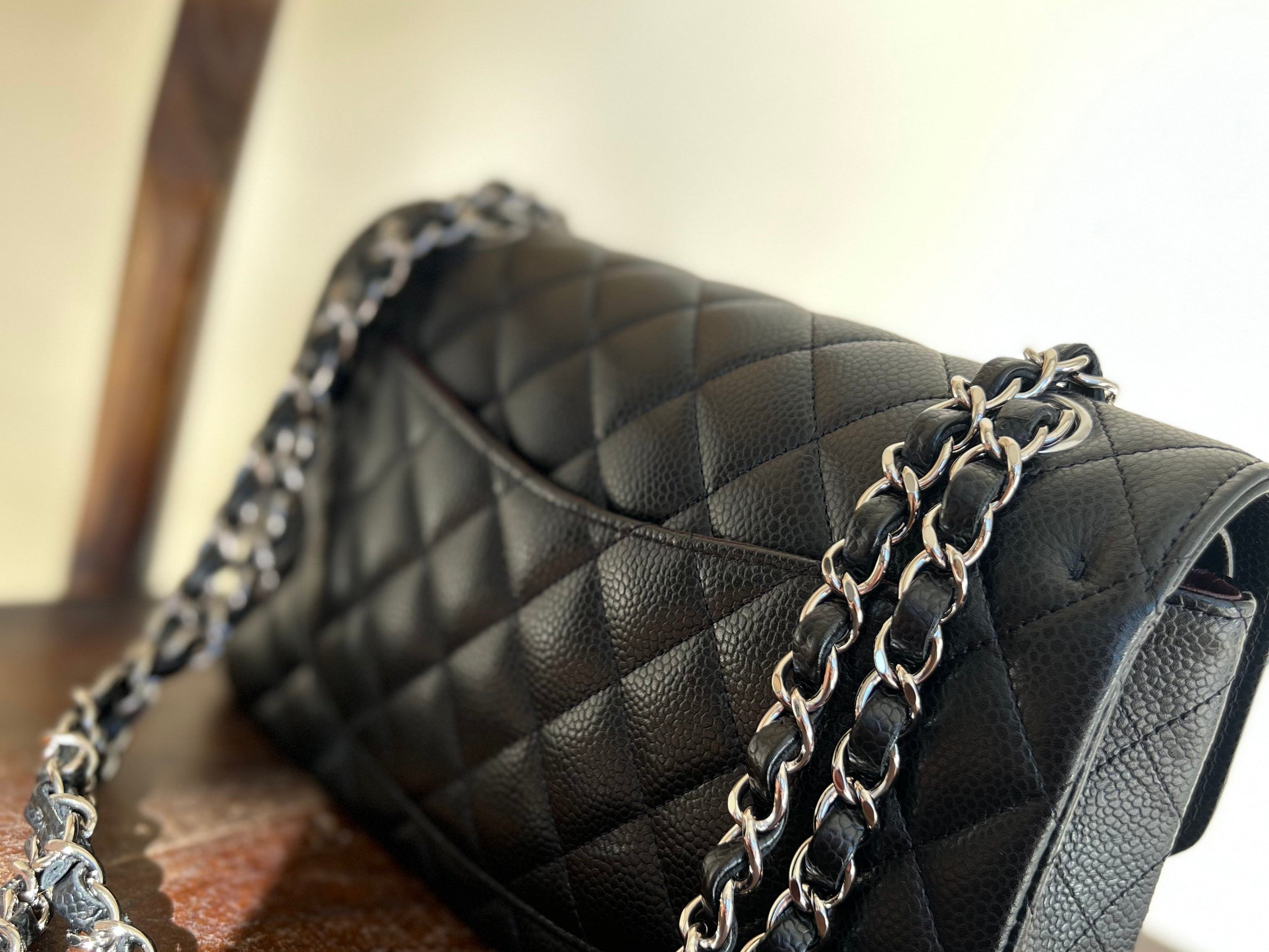 CHANEL Handbag Chanel Black Caviar Quilted Classic Flap Small SHW -Knockoff
