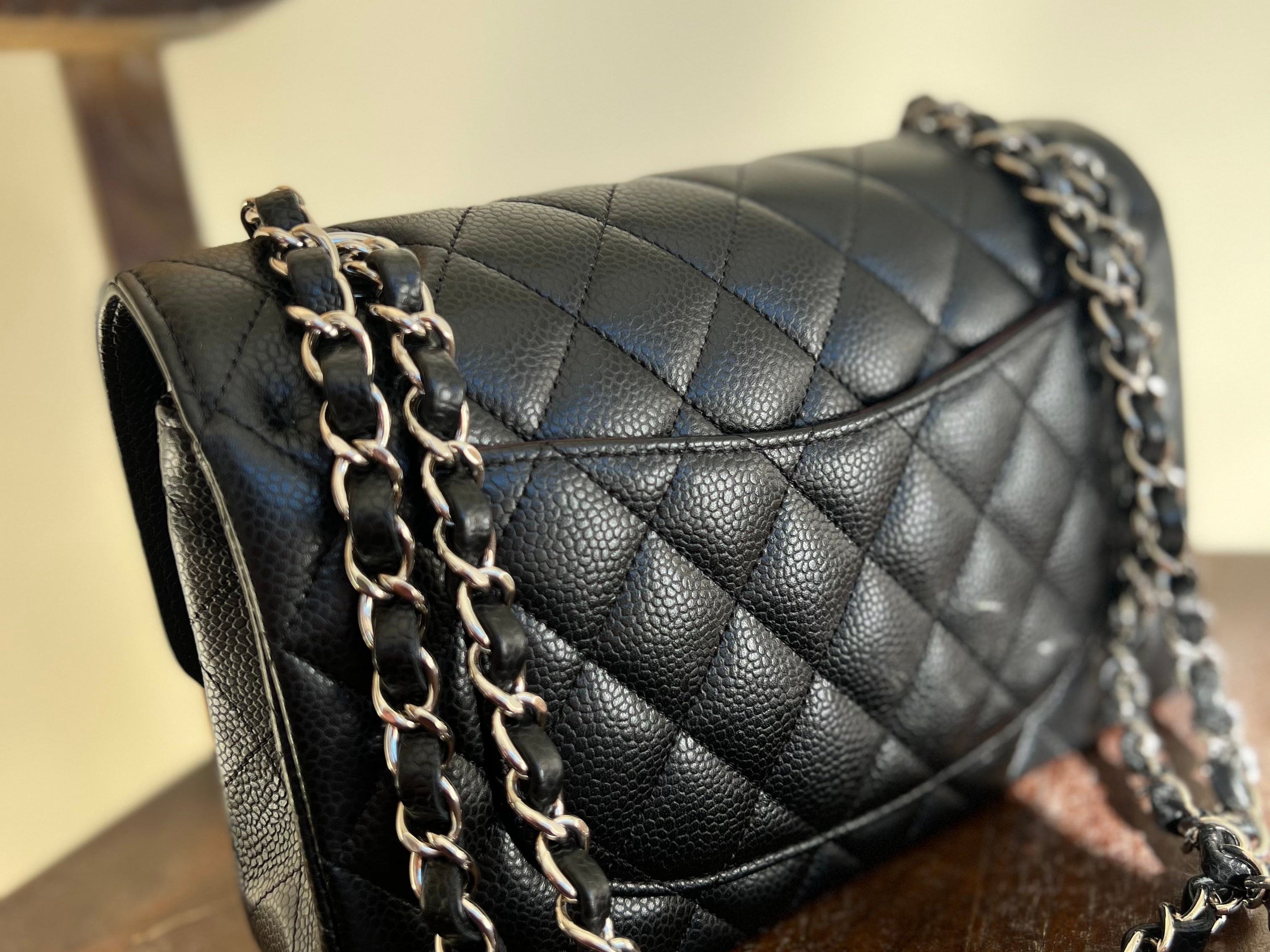 CHANEL Handbag Chanel Black Caviar Quilted Classic Flap Small SHW -Knockoff
