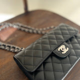 CHANEL Handbag Chanel Black Caviar Quilted Classic Flap Small SHW -Knockoff
