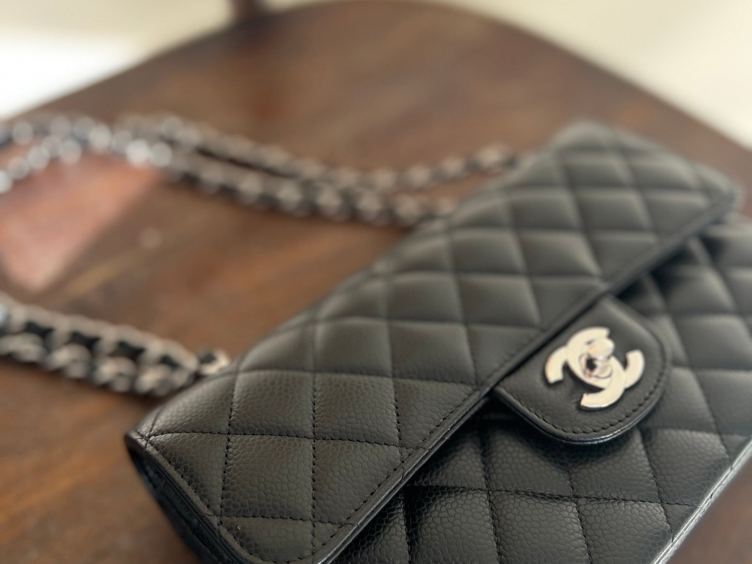 CHANEL Handbag Chanel Black Caviar Quilted Classic Flap Small SHW -Knockoff
