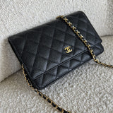 CHANEL Handbag Chanel Black Caviar Quilted Wallet On Chain GHW (WOC) -Knockoff
