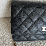 CHANEL Handbag Chanel Black Caviar Quilted Wallet On Chain GHW (WOC) -Knockoff
