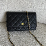 CHANEL Handbag Chanel Black Caviar Quilted Wallet On Chain GHW (WOC) -Knockoff
