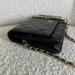 CHANEL Handbag Chanel Black Caviar Quilted Wallet On Chain GHW (WOC) -Knockoff
