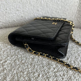 CHANEL Handbag Chanel Black Caviar Quilted Wallet On Chain GHW (WOC) -Knockoff
