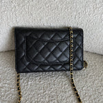 CHANEL Handbag Chanel Black Caviar Quilted Wallet On Chain GHW (WOC) -Knockoff
