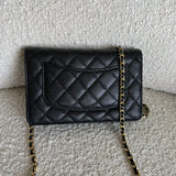 CHANEL Handbag Chanel Black Caviar Quilted Wallet On Chain GHW (WOC) -Knockoff
