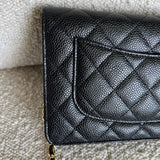 CHANEL Handbag Chanel Black Caviar Quilted Wallet On Chain GHW (WOC) -Knockoff
