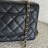 CHANEL Handbag Chanel Black Caviar Quilted Wallet On Chain GHW (WOC) -Knockoff
