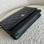 CHANEL Handbag Chanel Black Caviar Quilted Wallet On Chain GHW (WOC) -Knockoff
