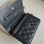 CHANEL Handbag Chanel Black Caviar Quilted Wallet On Chain GHW (WOC) -Knockoff
