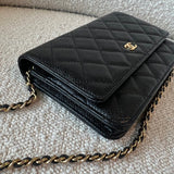 CHANEL Handbag Chanel Black Caviar Quilted Wallet On Chain GHW (WOC) -Knockoff
