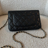 CHANEL Handbag Chanel Black Caviar Quilted Wallet On Chain GHW (WOC) -Knockoff
