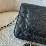 CHANEL Handbag Chanel Black Caviar Quilted Wallet On Chain GHW (WOC) -Knockoff
