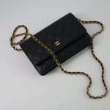 CHANEL Handbag Chanel Black Caviar Quilted Wallet On Chain GHW (WOC) -Knockoff
