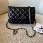 CHANEL Handbag Chanel Black Caviar Quilted Wallet On Chain Gold hardware(WOC) -Knockoff
