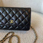 CHANEL Handbag Chanel Black Caviar Quilted Wallet On Chain Gold hardware(WOC) -Knockoff
