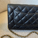 CHANEL Handbag Chanel Black Caviar Quilted Wallet On Chain Gold hardware(WOC) -Knockoff
