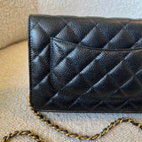 CHANEL Handbag Chanel Black Caviar Quilted Wallet On Chain Gold hardware(WOC) -Knockoff
