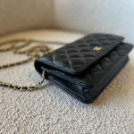 CHANEL Handbag Chanel Black Caviar Quilted Wallet On Chain Gold hardware(WOC) -Knockoff
