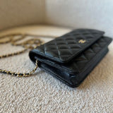 CHANEL Handbag Chanel Black Caviar Quilted Wallet On Chain Gold hardware(WOC) -Knockoff
