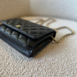 CHANEL Handbag Chanel Black Caviar Quilted Wallet On Chain Gold hardware(WOC) -Knockoff
