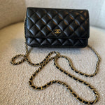 CHANEL Handbag Chanel Black Caviar Quilted Wallet On Chain Gold hardware(WOC) -Knockoff
