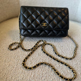 CHANEL Handbag Chanel Black Caviar Quilted Wallet On Chain Gold hardware(WOC) -Knockoff
