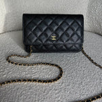 CHANEL Handbag Chanel Black Caviar Quilted Wallet on Chain WOC GHW -Knockoff
