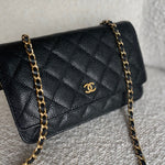 CHANEL Handbag Chanel Black Caviar Quilted Wallet on Chain WOC GHW -Knockoff
