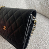 CHANEL Handbag Chanel Black Caviar Quilted Wallet on Chain WOC GHW -Knockoff
