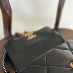 CHANEL Handbag Chanel Black Lambskin Quilted 19 Flap Small Mixed Hardware -Knockoff
