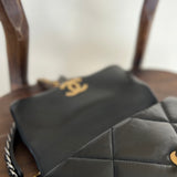 CHANEL Handbag Chanel Black Lambskin Quilted 19 Flap Small Mixed Hardware -Knockoff
