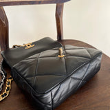 CHANEL Handbag Chanel Black Lambskin Quilted 19 Flap Small Mixed Hardware -Knockoff
