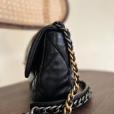 CHANEL Handbag Chanel Black Lambskin Quilted 19 Flap Small Mixed Hardware -Knockoff
