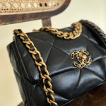 CHANEL Handbag Chanel Black Lambskin Quilted 19 Flap Small Mixed Hardware -Knockoff
