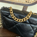 CHANEL Handbag Chanel Black Lambskin Quilted 19 Flap Small Mixed Hardware -Knockoff
